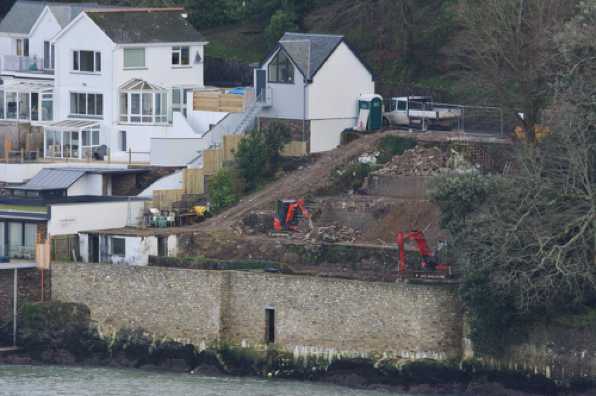 13 February 2020 - 12-16-12 
Dartmouth construction - Warfleet's Castle Road to be precise. Demolition now over, the earthworks are being prepared at One Gun Point.